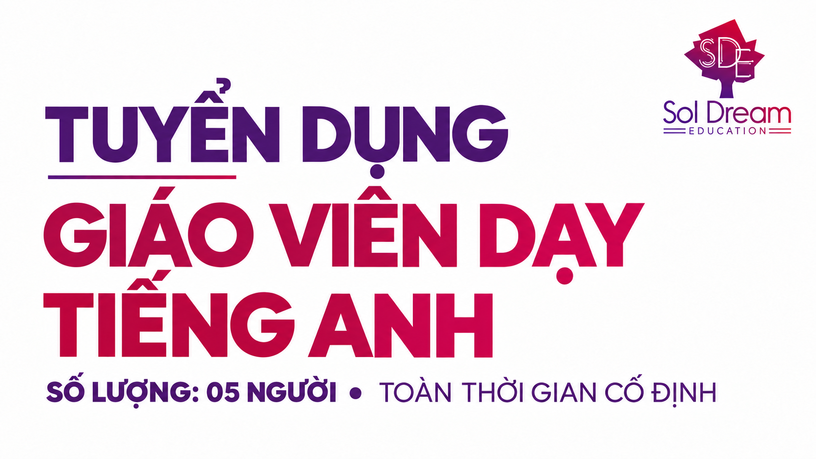 Tuyển dụng giáo viên dạy tiếng Anh