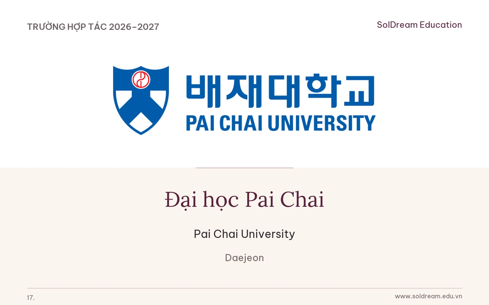 Hình ảnh Đại học Pai Chai trong danh mục SolDream
