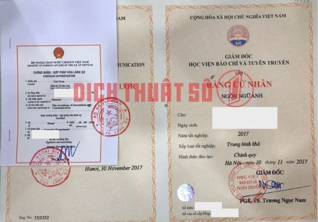 Thông báo về việc thay đổi liên quan đến thủ tục xác nhận hợp pháp hóa Lãnh sự bằng cấp của người Việt Nam